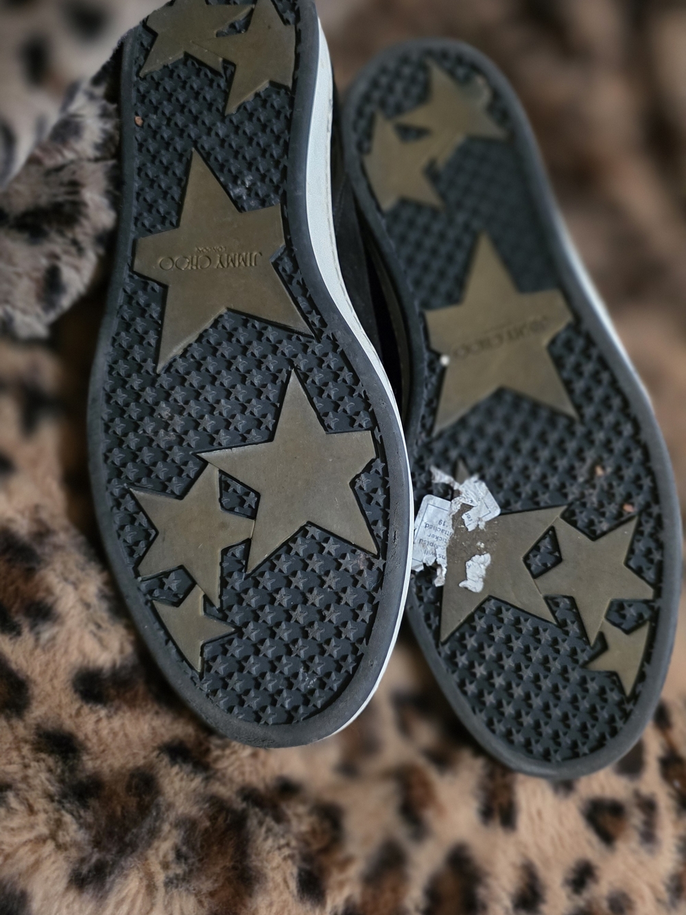 Jimmy Choo Black Suede & Patent Sneakers - Picture 5 of 6